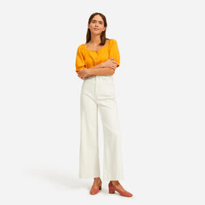 Everlane Summer Wide Leg Jeans Ivory Bone Denim High Rise Soft Women's 29